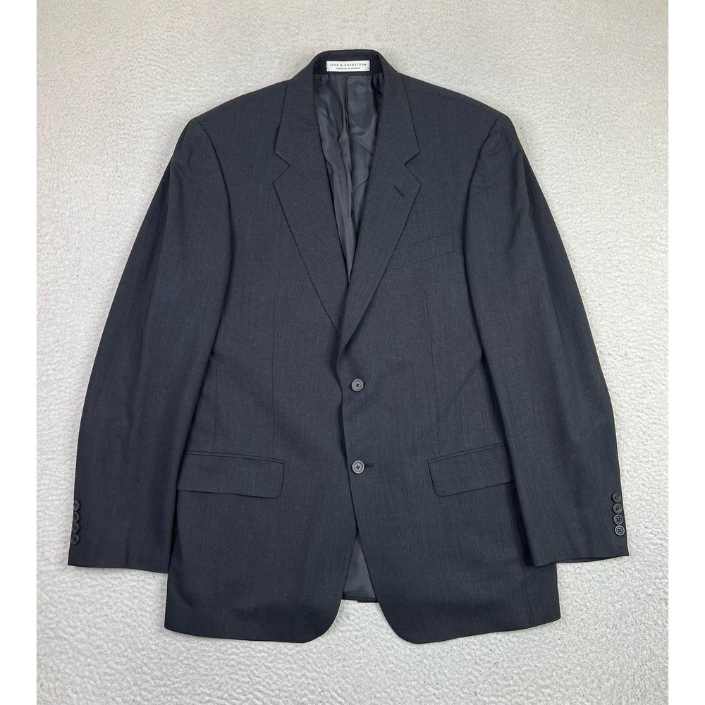 John W. Nordstrom Suit Jacket Mens 44L Gray Super 110s Wool‎ 2 Button VBC Canada